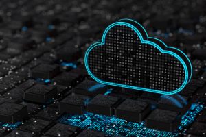 Cloud Digital background depicting innovative technologies, data protection Internet technologies. Cloud computing digital concept